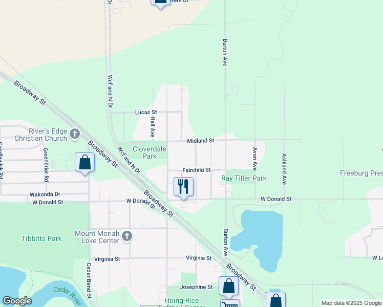 map of restaurants, bars, coffee shops, grocery stores, and more near 635 McShane Avenue in Waterloo