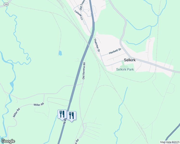 map of restaurants, bars, coffee shops, grocery stores, and more near 44-74 Old Ravena Road in Selkirk