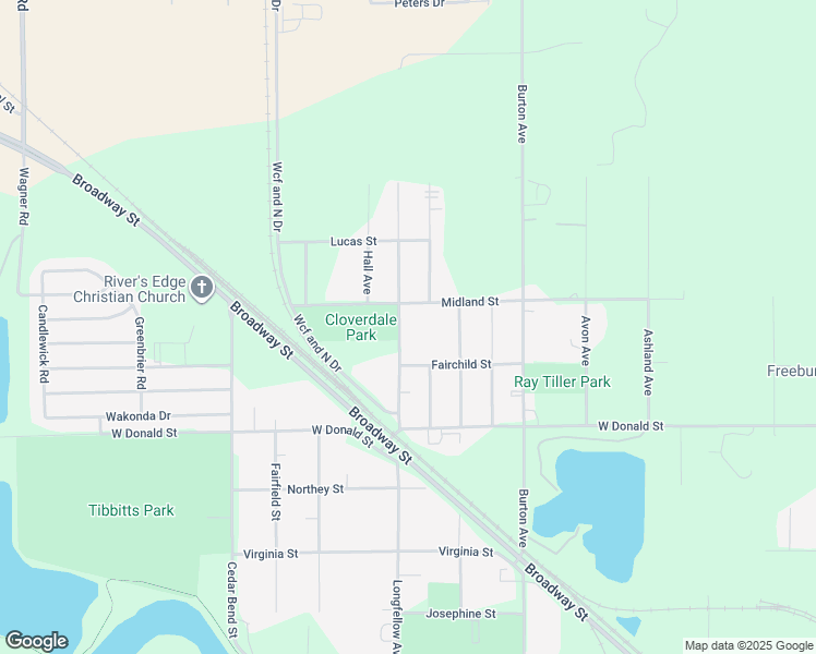 map of restaurants, bars, coffee shops, grocery stores, and more near 1201-1221 Midland Street in Waterloo