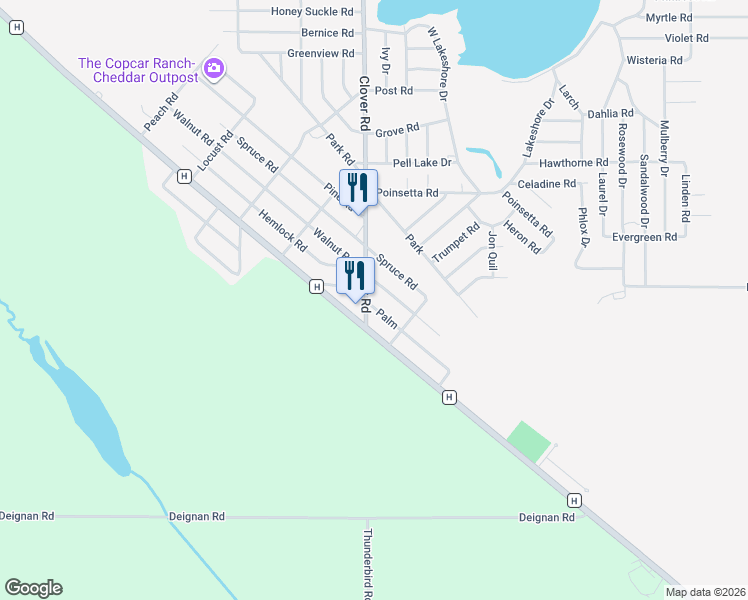map of restaurants, bars, coffee shops, grocery stores, and more near N1114 Walnut Road in Twin Lakes