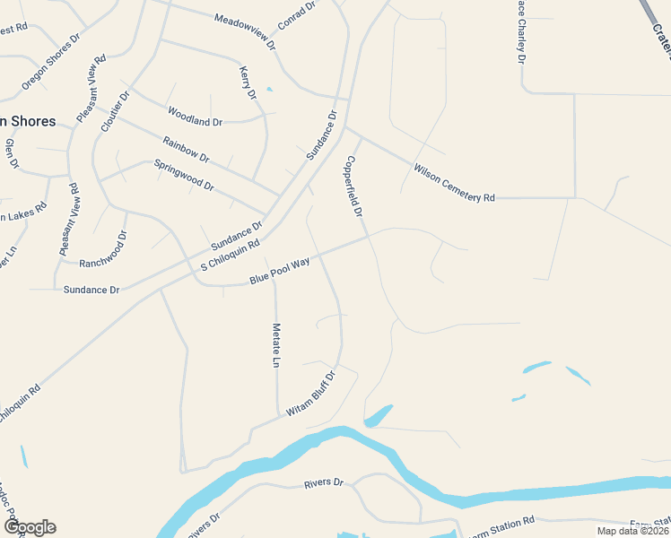 map of restaurants, bars, coffee shops, grocery stores, and more near 33831 Witam Bluff Drive in Chiloquin