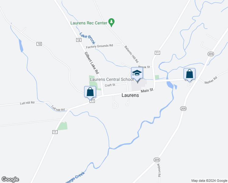 map of restaurants, bars, coffee shops, grocery stores, and more near 27 Main St in Laurens