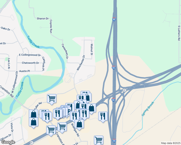 map of restaurants, bars, coffee shops, grocery stores, and more near 2101 Freeman Parkway in Beloit
