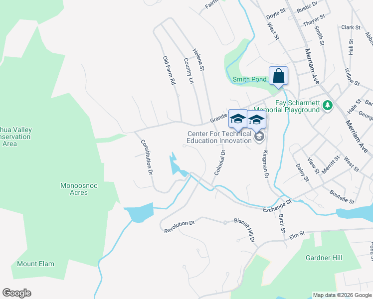 map of restaurants, bars, coffee shops, grocery stores, and more near 60 Commonwealth Circle in Leominster