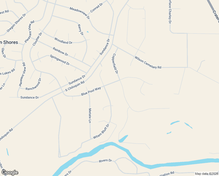 map of restaurants, bars, coffee shops, grocery stores, and more near 33831 Witam Bluff Drive in Chiloquin