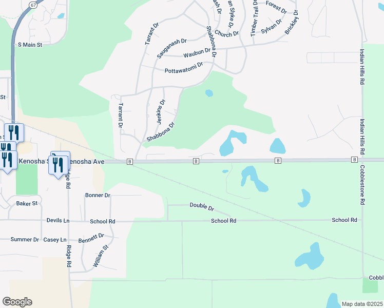 map of restaurants, bars, coffee shops, grocery stores, and more near 280 Cty Tk B in Fontana-on-Geneva Lake