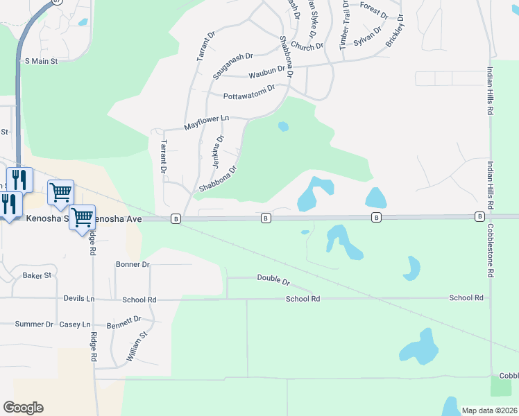 map of restaurants, bars, coffee shops, grocery stores, and more near 280 Cty Tk B in Fontana-on-Geneva Lake