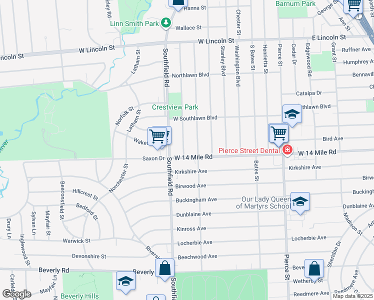 map of restaurants, bars, coffee shops, grocery stores, and more near 1957 Shipman Boulevard in Birmingham