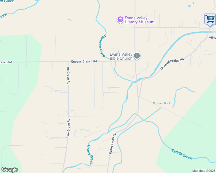 map of restaurants, bars, coffee shops, grocery stores, and more near 265 Queens Branch Road in Rogue River