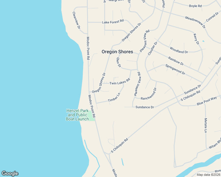 map of restaurants, bars, coffee shops, grocery stores, and more near 3352 Twin Lakes Road in Chiloquin