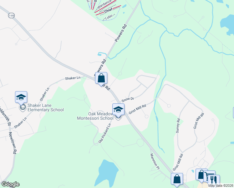 map of restaurants, bars, coffee shops, grocery stores, and more near 93 Great Road in Littleton