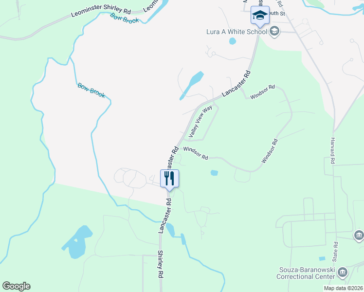 map of restaurants, bars, coffee shops, grocery stores, and more near 1 Deer Avenue in Shirley