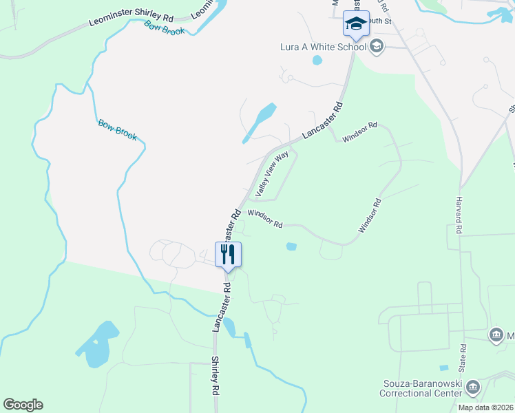 map of restaurants, bars, coffee shops, grocery stores, and more near 1 Deer Avenue in Shirley