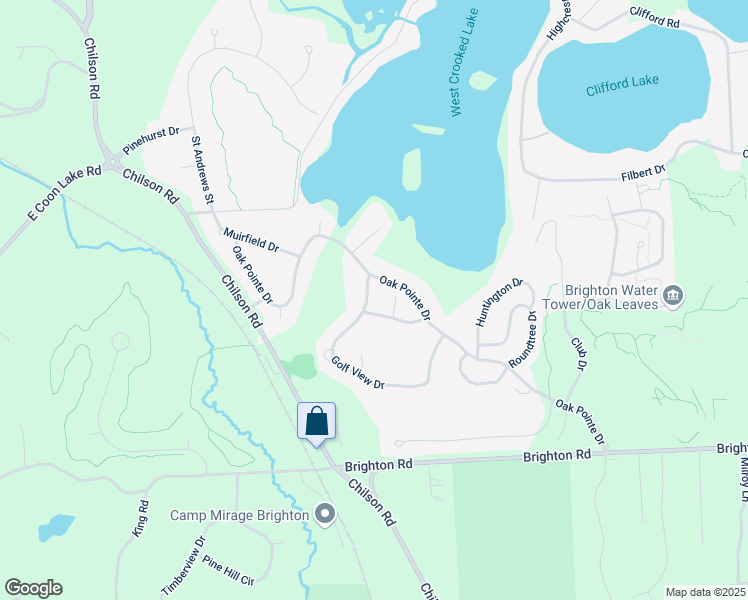 map of restaurants, bars, coffee shops, grocery stores, and more near 4445 Golf View Drive in Brighton