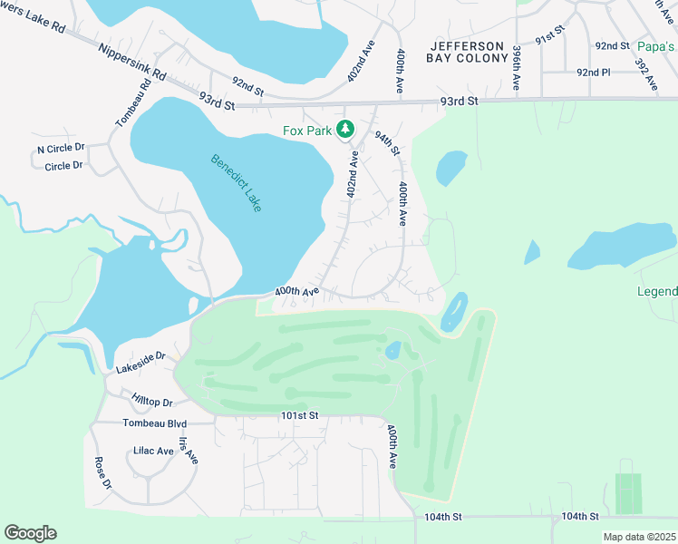 map of restaurants, bars, coffee shops, grocery stores, and more near 9631 402nd Ave in Genoa City