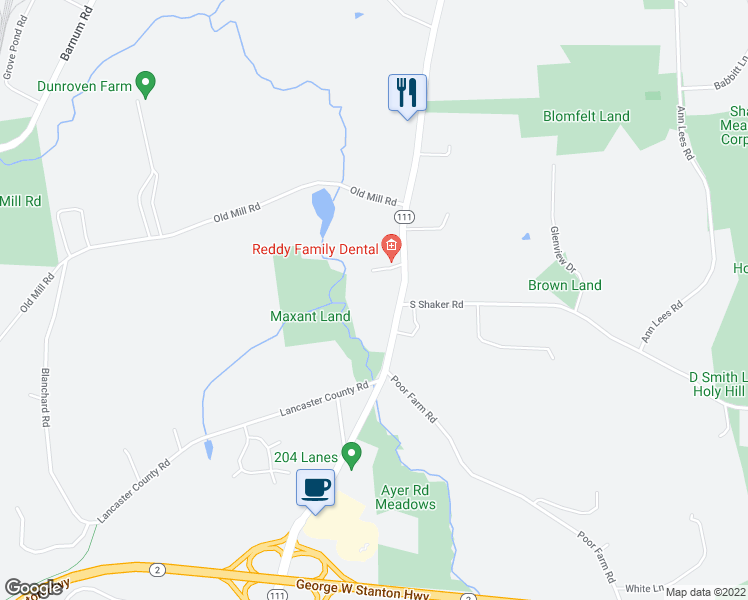 map of restaurants, bars, coffee shops, grocery stores, and more near 233 Ayer Road in Harvard