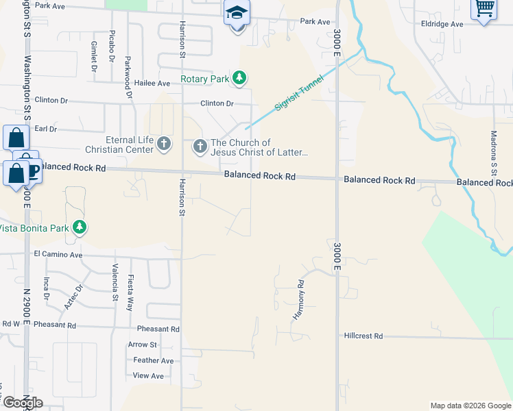map of restaurants, bars, coffee shops, grocery stores, and more near 1003 Gregory Way in Twin Falls