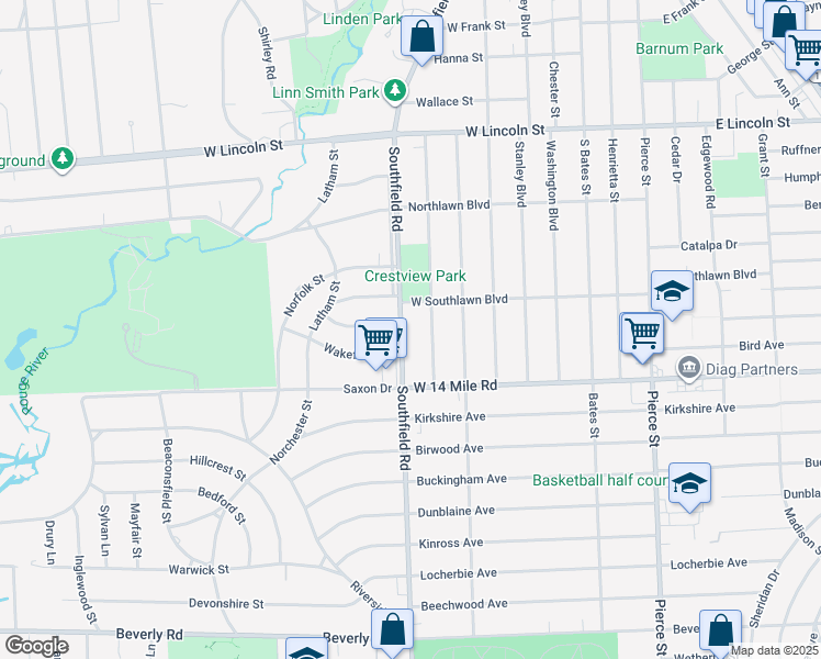map of restaurants, bars, coffee shops, grocery stores, and more near 1862 Shipman Boulevard in Birmingham