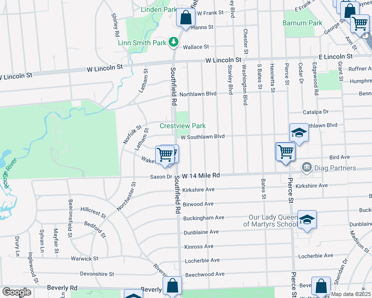 map of restaurants, bars, coffee shops, grocery stores, and more near 1862 Shipman Boulevard in Birmingham