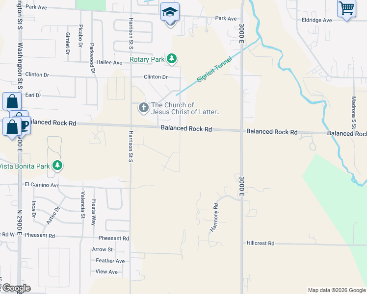 map of restaurants, bars, coffee shops, grocery stores, and more near 1003 Gregory Way in Twin Falls