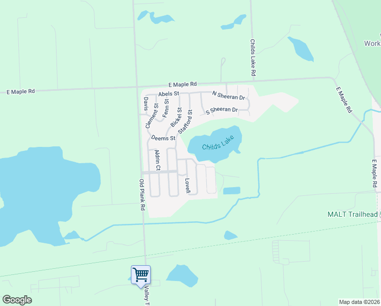 map of restaurants, bars, coffee shops, grocery stores, and more near 4377 Old Plank Road in Milford Charter Township