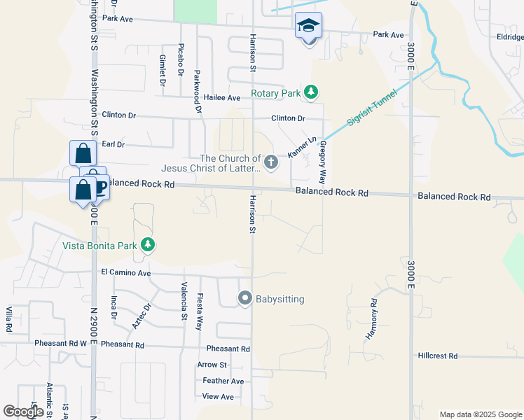 map of restaurants, bars, coffee shops, grocery stores, and more near 524 Orchard Drive in Twin Falls