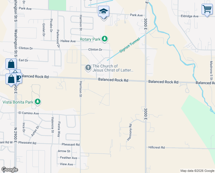 map of restaurants, bars, coffee shops, grocery stores, and more near 918 Gregory Way in Twin Falls