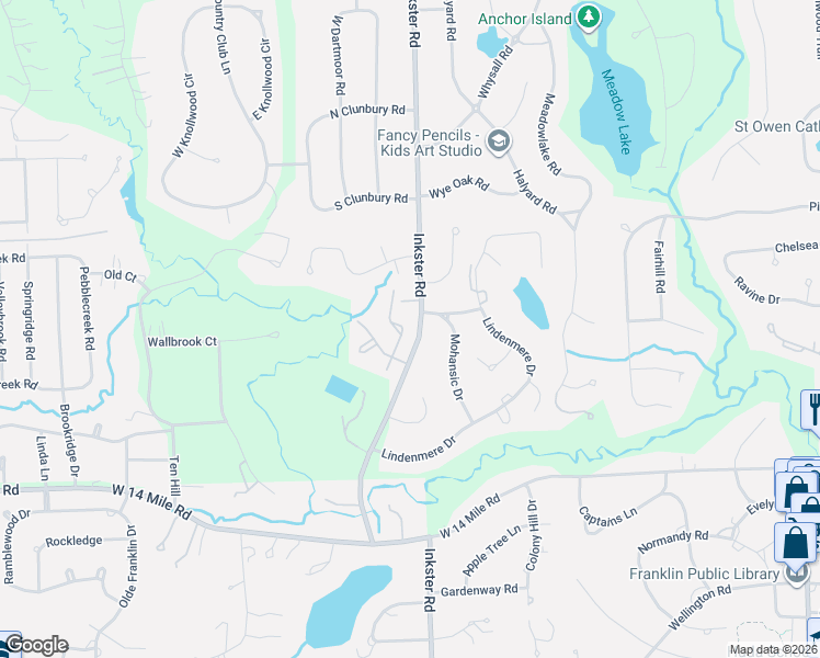 map of restaurants, bars, coffee shops, grocery stores, and more near 7139 Suncrest Road in West Bloomfield Township