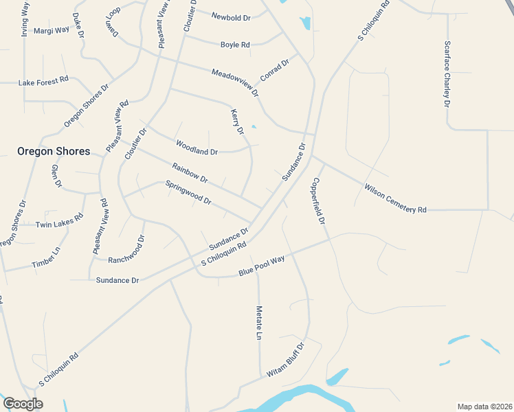 map of restaurants, bars, coffee shops, grocery stores, and more near 2224 Rainbow Drive in Chiloquin