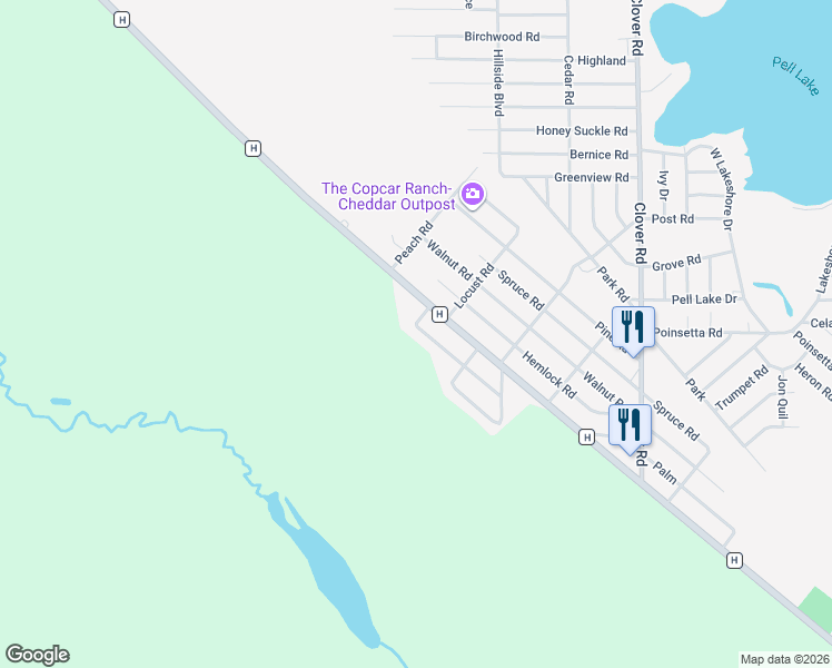 map of restaurants, bars, coffee shops, grocery stores, and more near N1191 Walworth Road in Genoa City