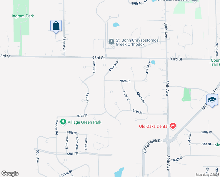 map of restaurants, bars, coffee shops, grocery stores, and more near 4284 96th Place in Pleasant Prairie