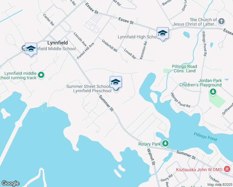 map of restaurants, bars, coffee shops, grocery stores, and more near 262 Summer Street in Lynnfield