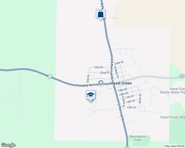 map of restaurants, bars, coffee shops, grocery stores, and more near 1215 22nd Street in Hazel Green