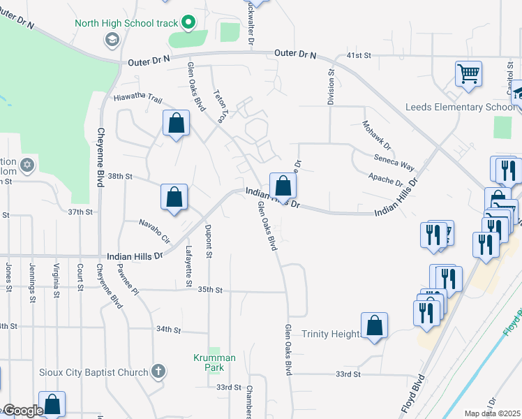 map of restaurants, bars, coffee shops, grocery stores, and more near in 
