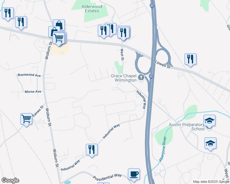 map of restaurants, bars, coffee shops, grocery stores, and more near 3223 Horseshoe Lane in Wilmington