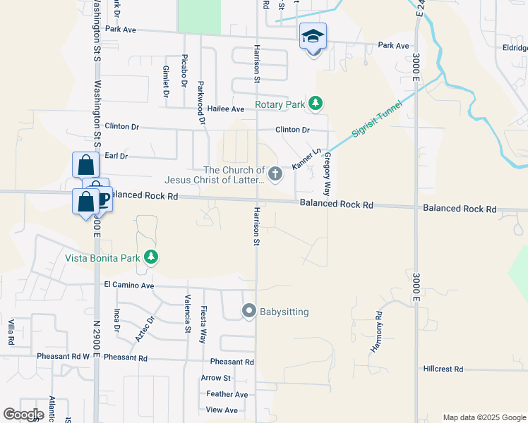 map of restaurants, bars, coffee shops, grocery stores, and more near 524 Orchard Drive in Twin Falls