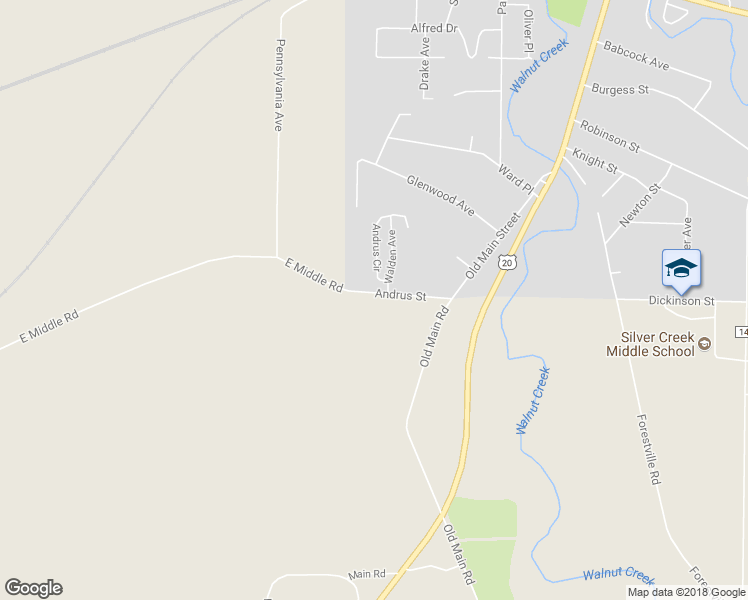 map of restaurants, bars, coffee shops, grocery stores, and more near 1773 Andrus Street in Silver Creek