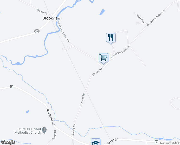 map of restaurants, bars, coffee shops, grocery stores, and more near 1299 Simons Road in Castleton-on-Hudson