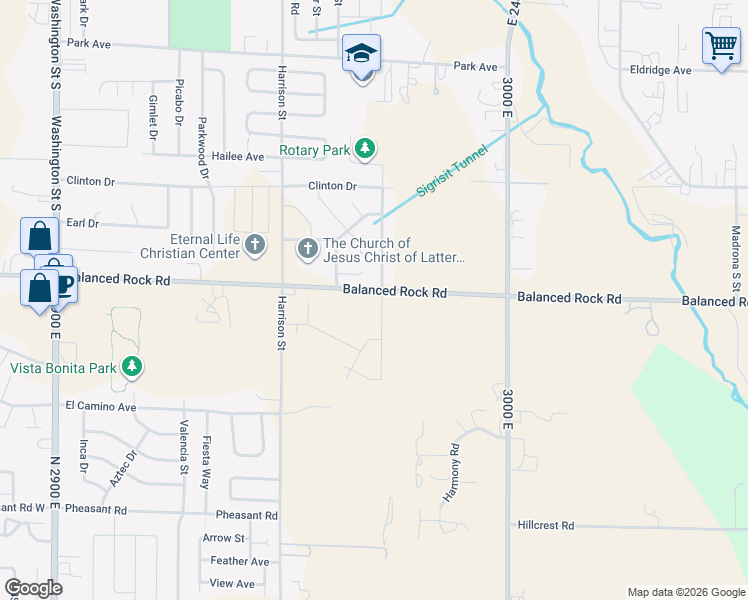 map of restaurants, bars, coffee shops, grocery stores, and more near 918 Gregory Way in Twin Falls