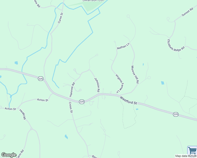 map of restaurants, bars, coffee shops, grocery stores, and more near 58 Johnson Road in Carlisle
