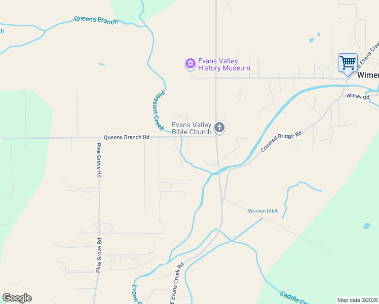 map of restaurants, bars, coffee shops, grocery stores, and more near 149 Queens Branch Road in Rogue River