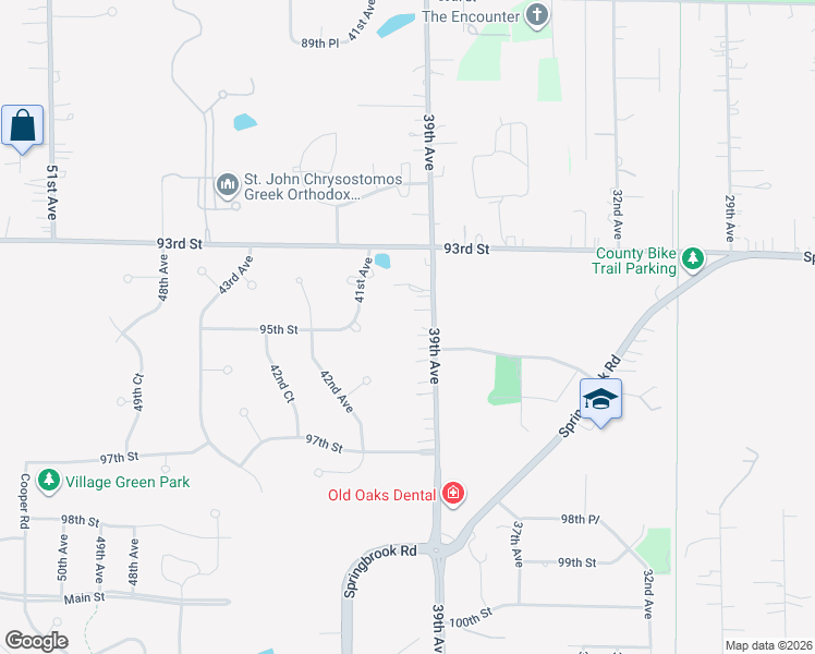 map of restaurants, bars, coffee shops, grocery stores, and more near 9350 39th Avenue in Pleasant Prairie