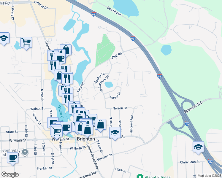 map of restaurants, bars, coffee shops, grocery stores, and more near 477 Glenway Street in Brighton