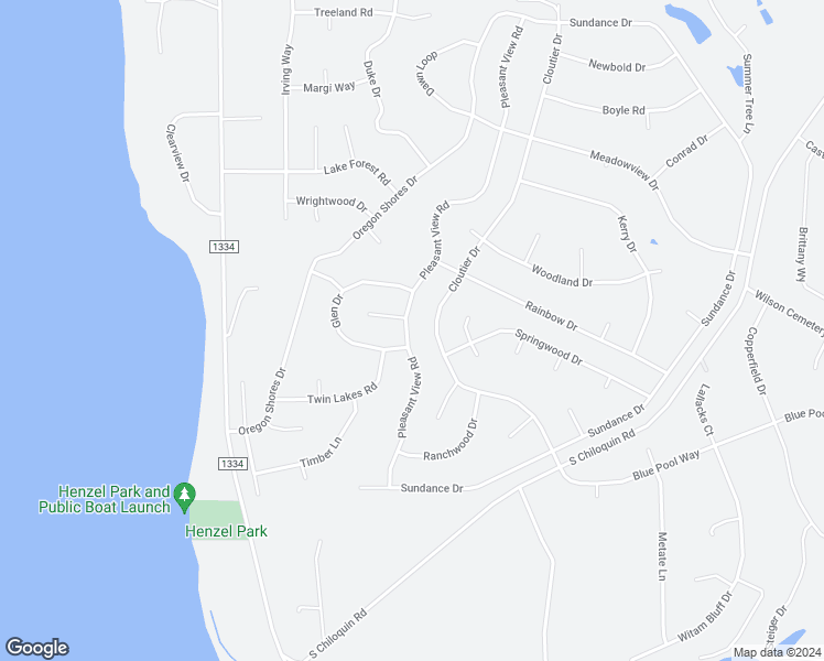 map of restaurants, bars, coffee shops, grocery stores, and more near 34394 Pleasant View Road in Chiloquin