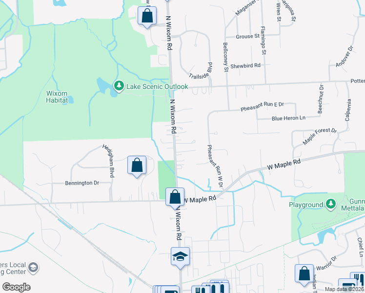 map of restaurants, bars, coffee shops, grocery stores, and more near 992 North Wixom Road in Wixom