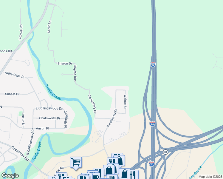 map of restaurants, bars, coffee shops, grocery stores, and more near 2865 Deer Path Way in Beloit