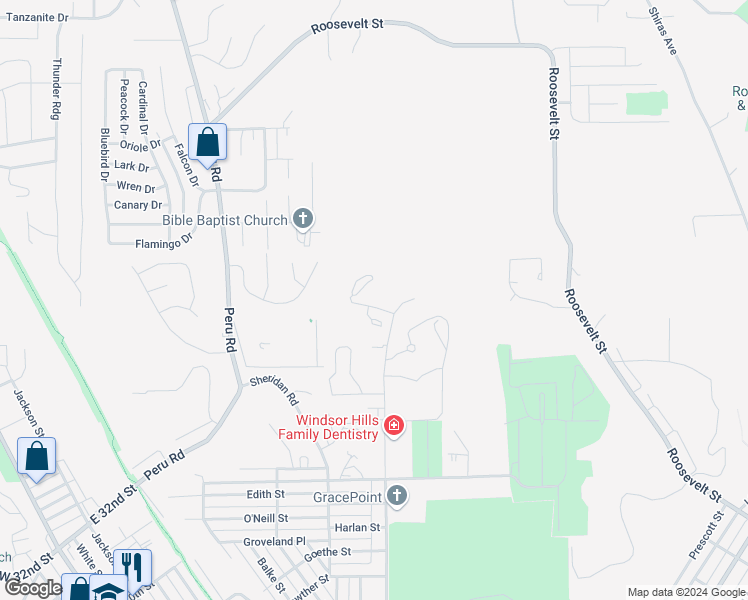 map of restaurants, bars, coffee shops, grocery stores, and more near 877 Stone Ridge Place in Dubuque
