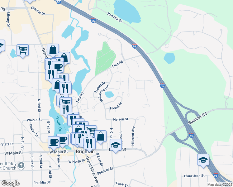 map of restaurants, bars, coffee shops, grocery stores, and more near 477 Glenway Street in Brighton