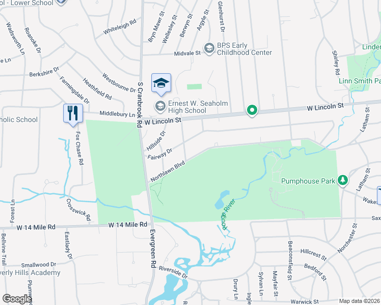 map of restaurants, bars, coffee shops, grocery stores, and more near 2266 Northlawn Boulevard in Birmingham