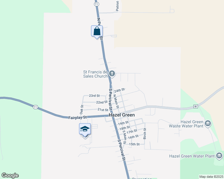 map of restaurants, bars, coffee shops, grocery stores, and more near 2435 North Main Street in Hazel Green